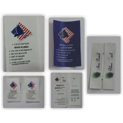 Printed Fabric Labels - Color: Black And White