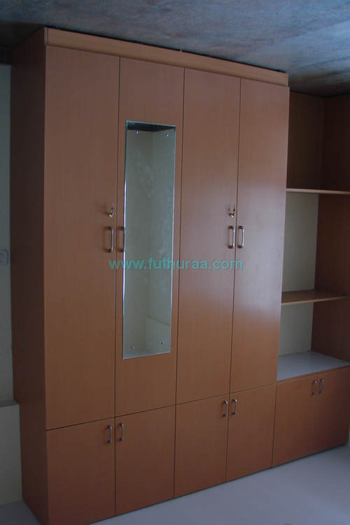 Master Bedroom Wardrobe with Mirror  & Storages 