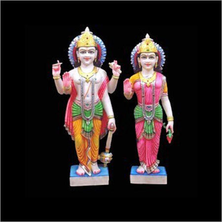 Fiber Vishnu Laxmi Statues