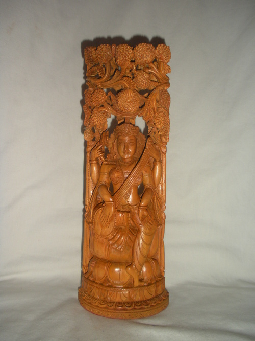 Sandal wood sarasvati god statues