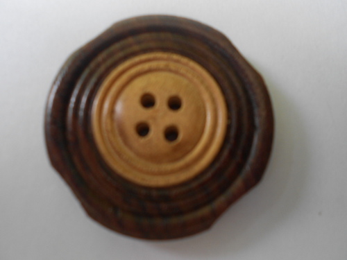 Wooden Button - Wood, 2cm Diameter, 0.5cm Thick, Round, Four Holes | Durable, Eco-Friendly, Unique Design, Elegant, Versatile