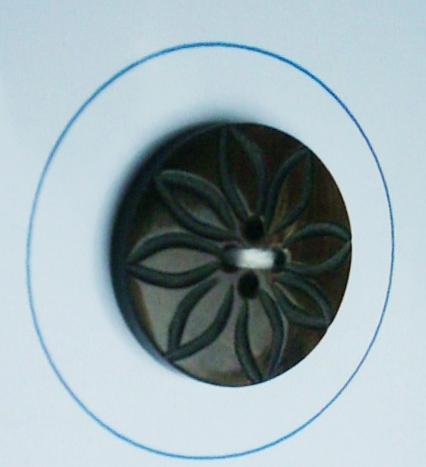 Horn Button - Horn, 25mm Diameter, Matte Dark Brown | Durable Material, Elegant Design, Easy To Sew, Stylish Look
