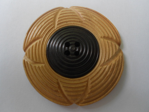 Wooden Button - Wood, 25mm Diameter, Beige, 5mm Thick, 4-Hole, Smooth Finish, Durable, Stylish, Eco-Friendly