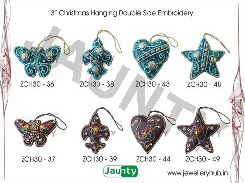 3' Christmas Hangings Double Side Embroidery
