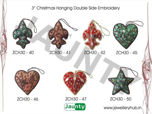 3' Christmas Hangings Double Side Embroidery