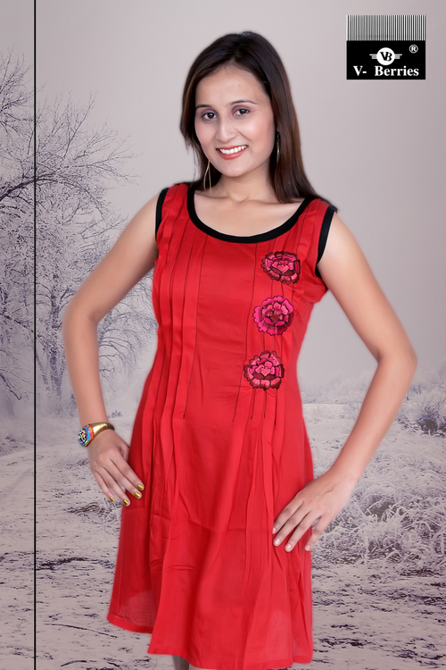 Rayon Plain Women's Kurtis