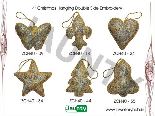 4' Christmas Hangings Double Side Embroidery