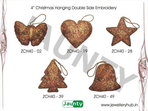 4' Christmas Hangings Double Side Embroidery