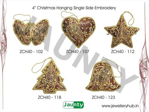4' Christmas Hangings Single Side Embroidery