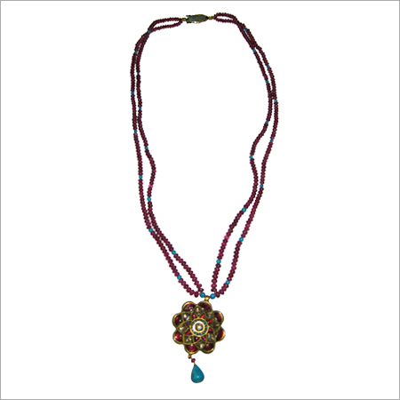 Diamond, Turquoise and Ruby Pendant