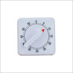 Mechanical Timer - ABS Plastic, 3x3 Inches, White | Easy To Use, Precise Timing, Durable Build, Audible Alert, No Batteries