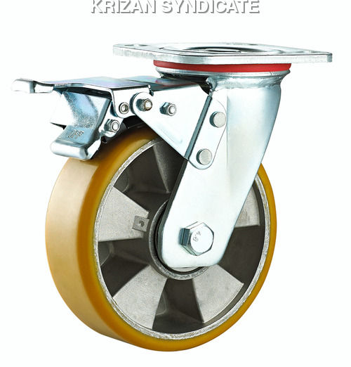 Aluminium Polyurethane Caster wheel with double bearing
