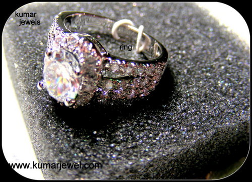 Fashion Ring - Silver & Alloy, Platinum Plated, Prince Cut GB Stone | Elegant Daily and Party Wear