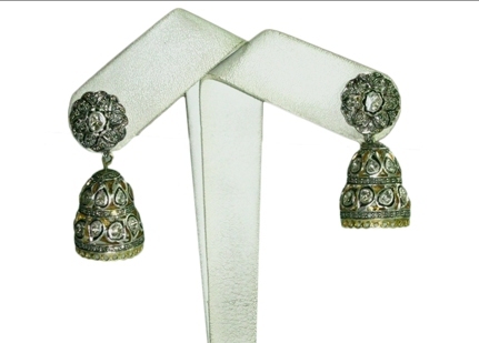 Rose Cut Diamond Earrings