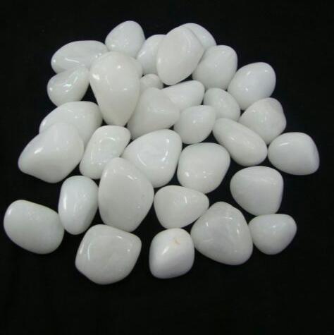 machine polished snow white glossy pebbles stone lanscaping and garden tree decoration