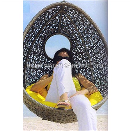 Swimming Pool Side Lounger - Wicker, 50x50x75 cm, Brown | Relaxing Comfort, Durable Design, Stylish Egg-Shaped