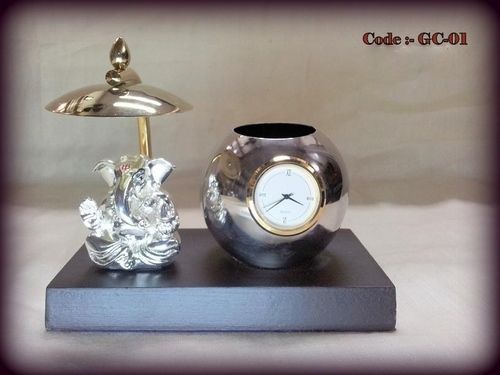 Table Top Ganesha with pen stand and watch