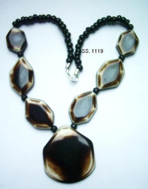 Designer Resin Necklaces - Resin Beads, 18-20 Inches, Black, Hexagon Pendant | Elegant Design, Durable, Stylish Accessory