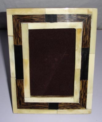 Bone Photo Frames - Bone, Wood, Resin 5x7 inches, Off-White | Elegant Design, Durable, Geometric Style, Memorable Gift