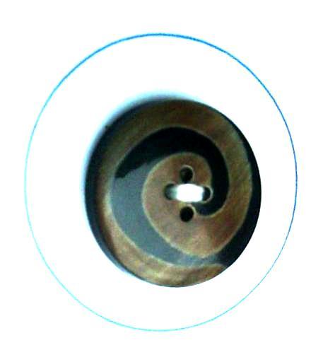 Black Horn Button - Horn, 25mm Diameter, Black, 5mm Thick, Round, Two Holes, Durable, Stylish, Elegant, Unique Design