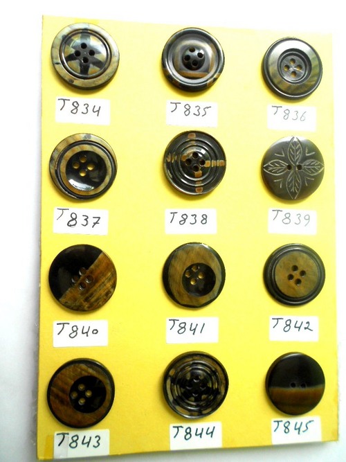 Multi Design Horn Button - Horn, 1-2cm, Dark Brown, 2-4 Holes | Durable, Stylish, Versatile, Easy Use, Pack of 12
