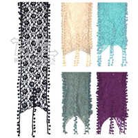 Pom Pom Lace Scarf