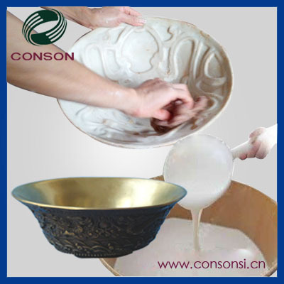 Mould making silicone rubber for reproduction of copper reduction works