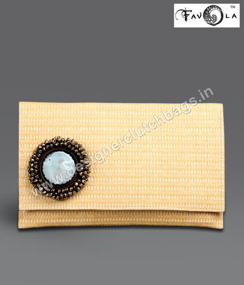 Yellow Handbags - Fabric, 10x5x2 Inches, Yellow | Magnetic Clasp, Beaded Embellishment, Stylish Design, Durable Material, Interior Compartments