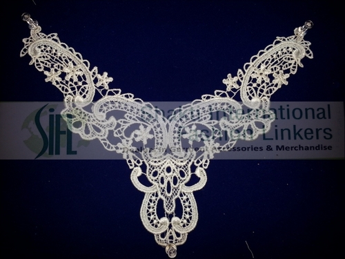 Beautiful Rayon Neck Patches - Rayon Lace, Varied Sizes, Off-White | Elegant Floral Design, Durable, Easy Application