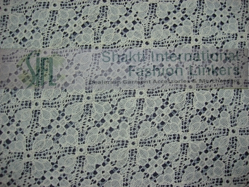 White Floral Cotton Nylon Lace Fabric