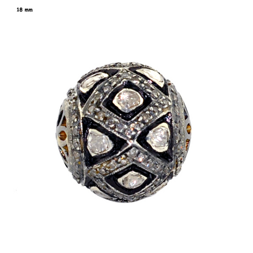 18mm Rose Cut Diamond Beads