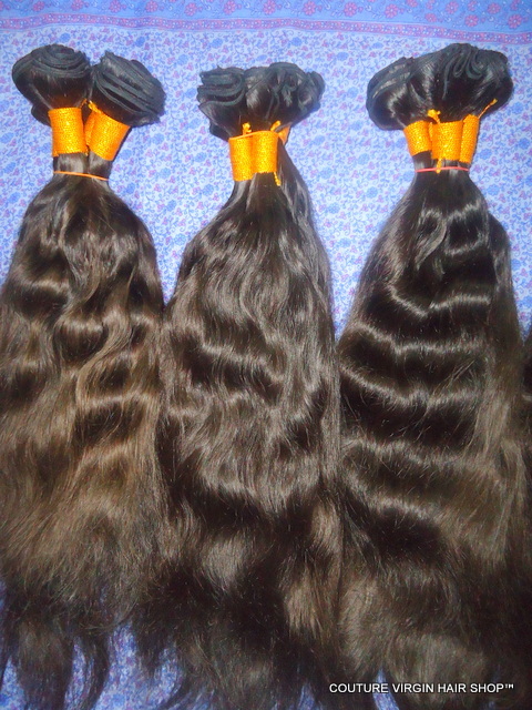 Wavy Remy virgin Indian machine weft