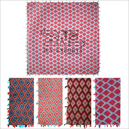 Printed Scarf With Tassle