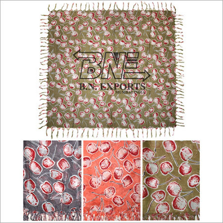 Chary Scarf - 100% Viscose 90x90cm+4x5cm, Single Knot Self Fringes, Soft Texture, Machine Washable