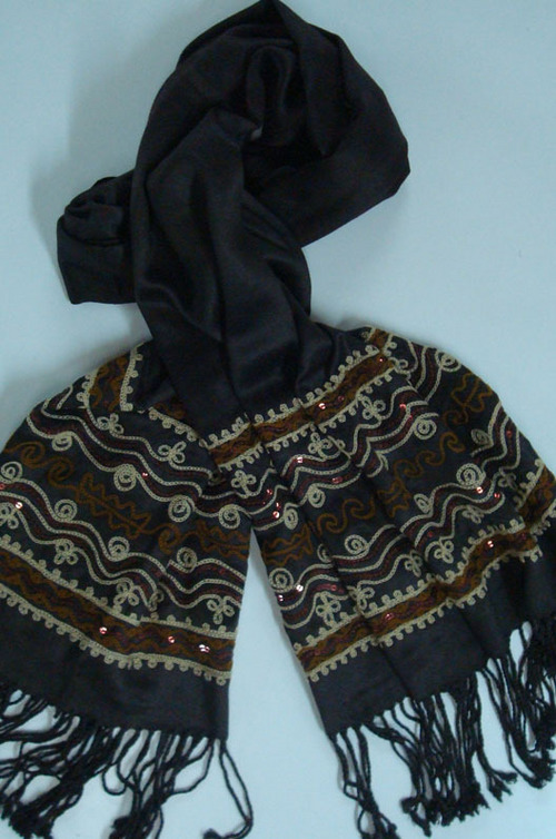 Scarves with Embroidery and sequins work