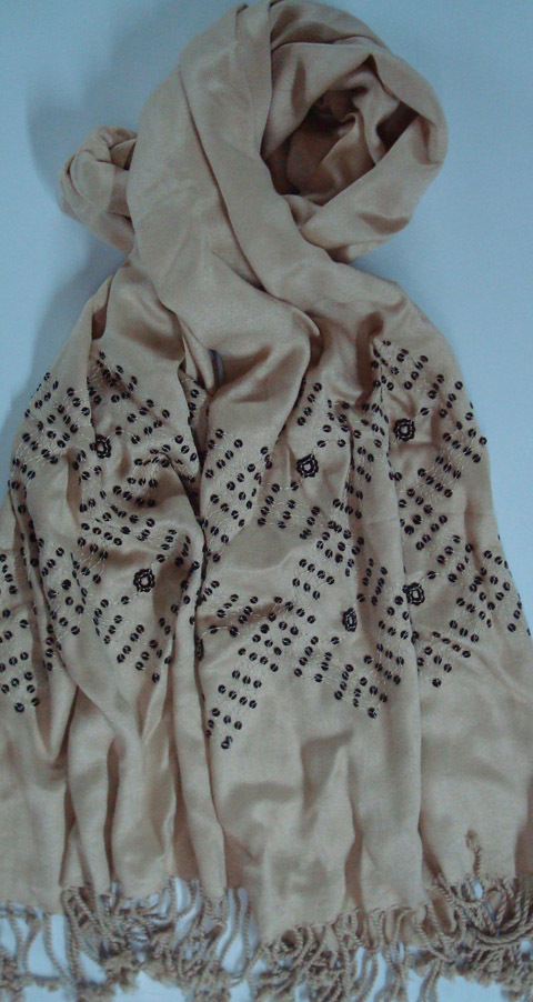 Scarves with beads and sequins work