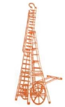 Extension Ladder With Big Iron Wheel