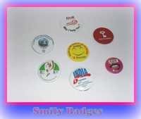Silver Smiley Badges - Color: White