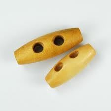 Two Hole Yellow Wooden Toggles