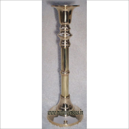 Silver Brass Pillar Candle Stand