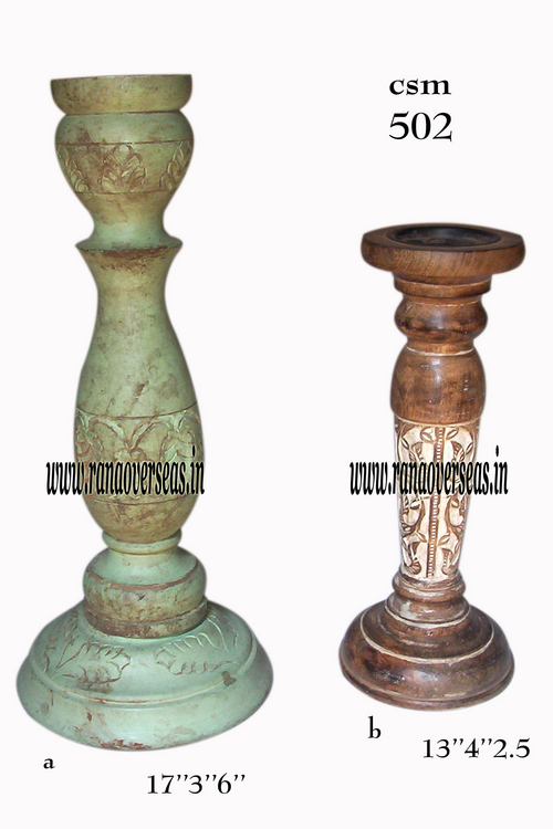 Antique Finish Wooden Candle Stand