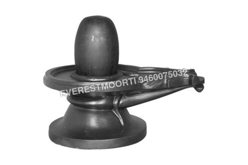 Shivling Statue - Black Marble, Polished Finish | Handcrafted, Intricate Design, Durable, Religious Decor