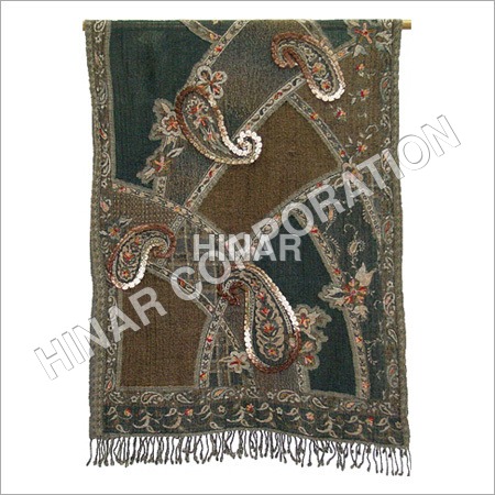Boil Wool Jamawar Shawls With Embroidery