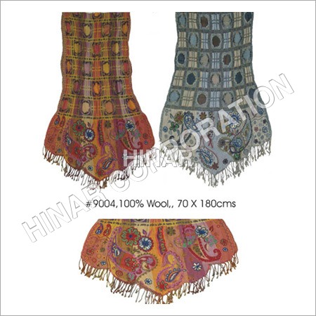 Wool Lycra Shawls With Embroidery
