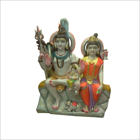 Light Weight Marble Shankar Parvati Statue