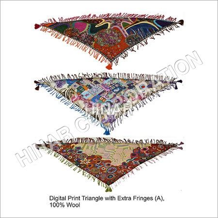 Digital Print Wool Triangle Scarves