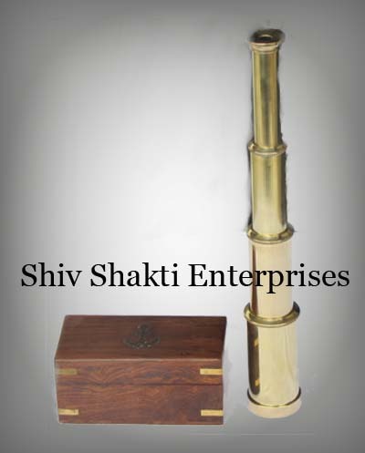 Brass Pullout Telescope With Box