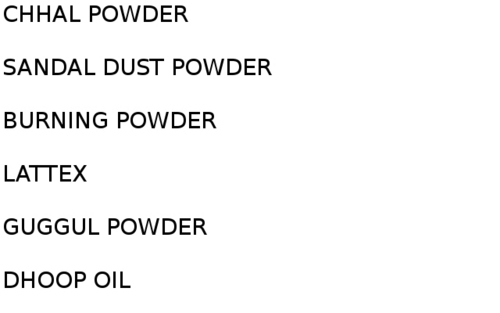 Raw Material Used In Dhoop Factory