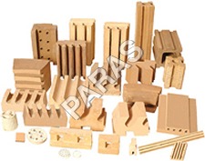 Groove Bricks - High Alumina, Variable Dimensions | Unbreakable, High Temperature Resistance, Chemical Resistance, Water Resistant, Low Porosity