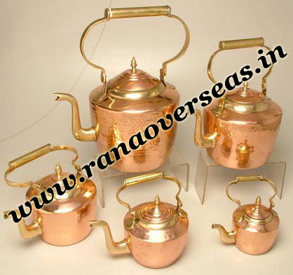 Polished Copper Tea Pots
